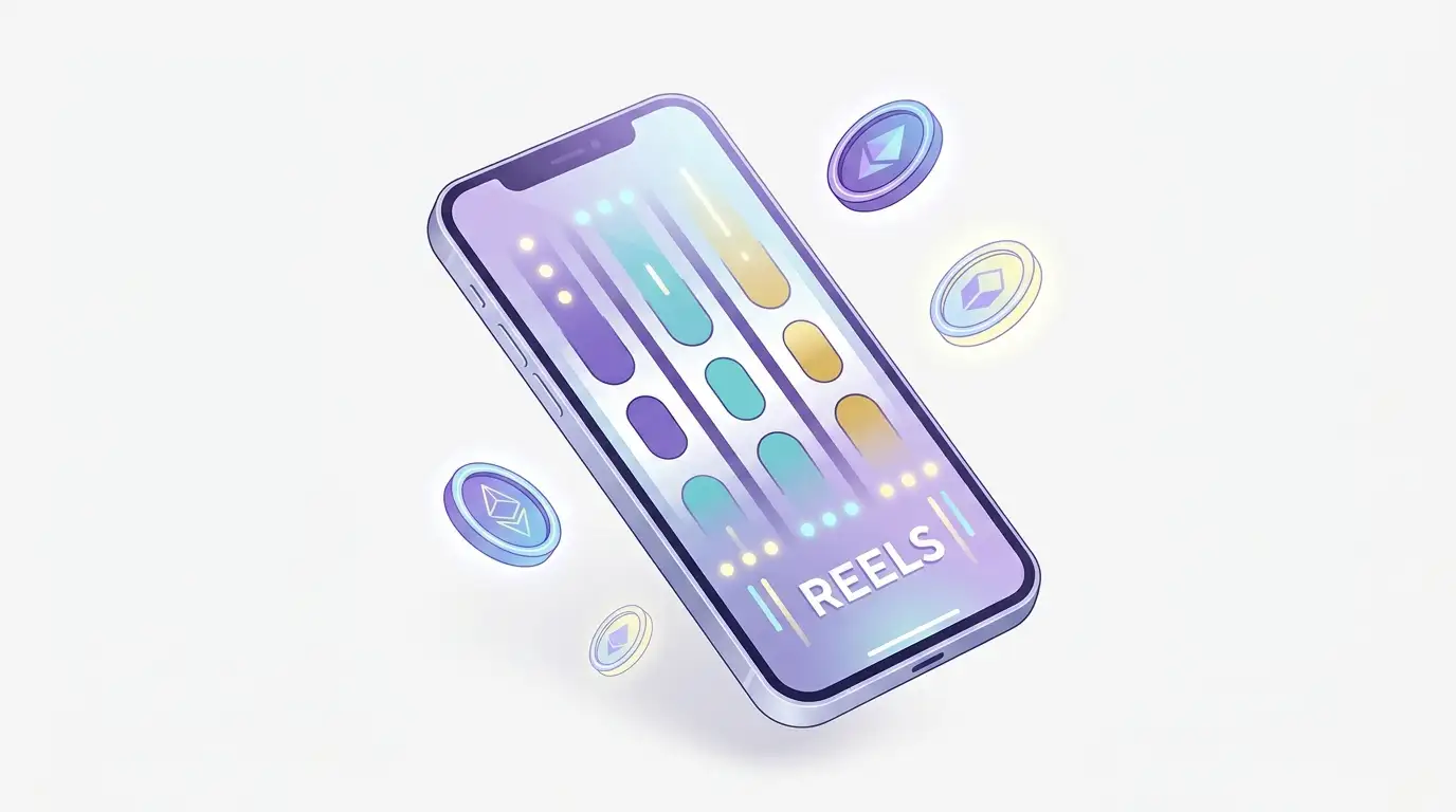 Generic smartphone showing abstract slot-style entertainment with no real brand interface